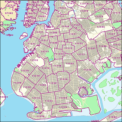 Brooklyn Zip Code Map With Neighborhoods - World Map